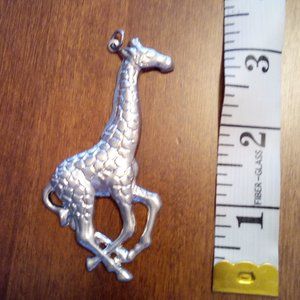 Vintage Silver tone Giraffe Pendant
